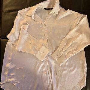 Zara Cream Collared Shirt